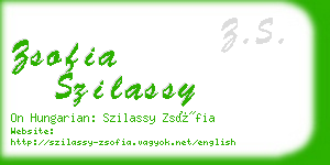 zsofia szilassy business card